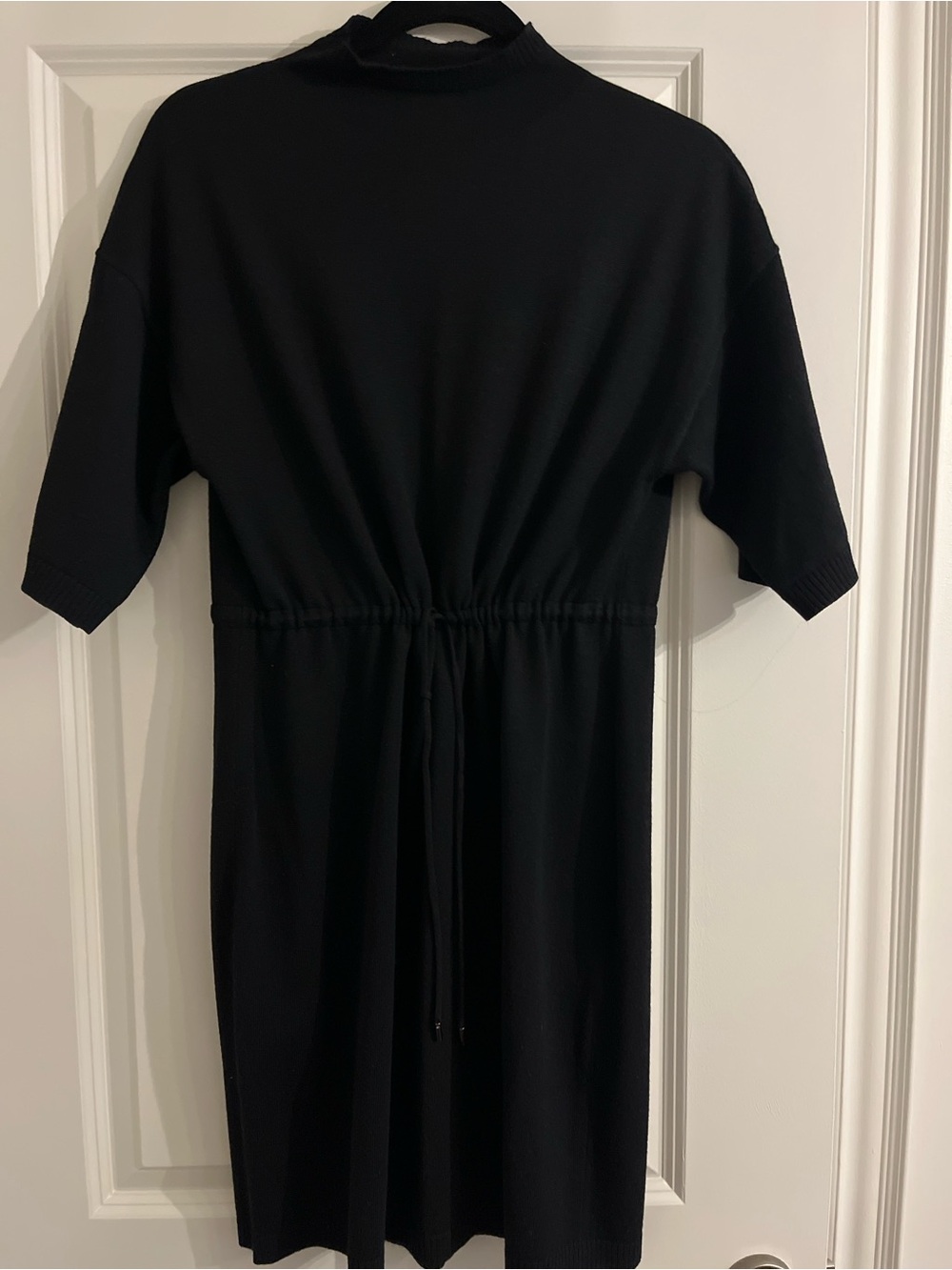 Anne Klein Black Midi Dress with Drawstring Waist